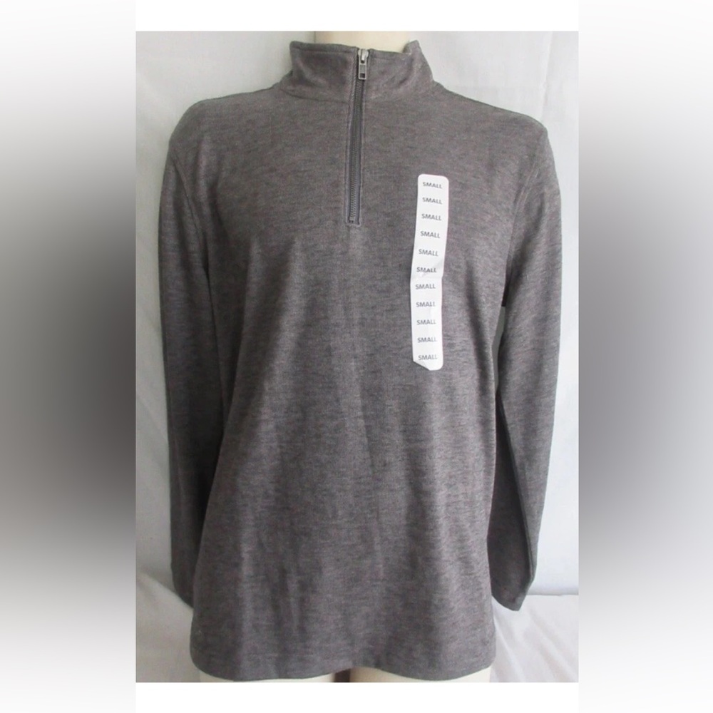 Gap Men's Long Sleeve Cozy/Soft Quarter Zip Mock Neck Pullover Gray Sz Small NWT
